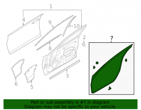 Front left door seal Infiniti Q50 14-20