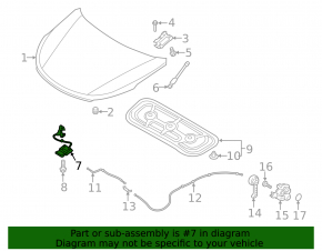 Hyundai Santa FE 19 Hood Lock - Type 1