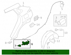 Fuel filler flap release handle from Hyundai Veloster 12-17