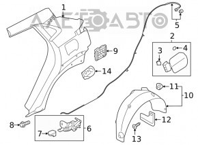 Fuel filler flap release handle from Hyundai Veloster 12-17