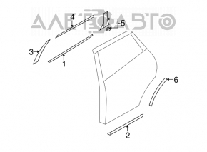 Rear left side door trim for Nissan Murano z51 09-14