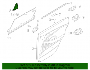 Door plug triangle inner rear left Hyundai Santa FE 19-23