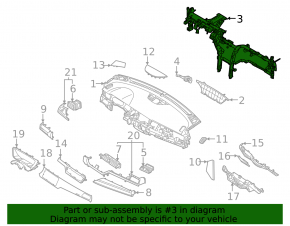 Kia Niro 20-22 HEV, PHEV under-dash reinforcement pipe