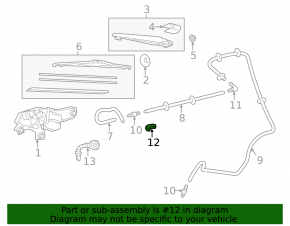 Rear Window Washer Nozzle Toyota Prius V 12-17