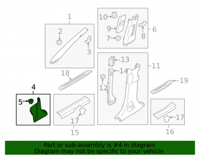 Front pillar trim lower right Kia Sorento 10-15 black
