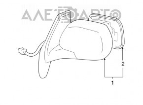 Left side mirror assembly for Lexus RX330 RX350 RX400h 04-09