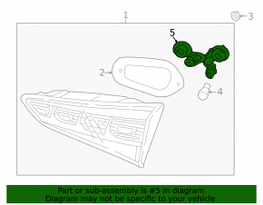 Right interior tailgate light wiring for Hyundai Tucson 19-21
