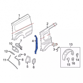 Right headlight trim for Ford Transit Connect MK2 13-23, two-wing
