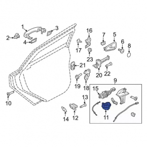 Door lock rear right Ford Escape MK3 13-19