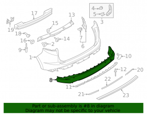 Rear bumper lip for Ford Edge 15-18 pre-restored SE/SEL/TITANIUM