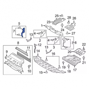 Lower Right Radiator Deflector Ford Escape MK3 17-19 Rest 1.5T 2.0T