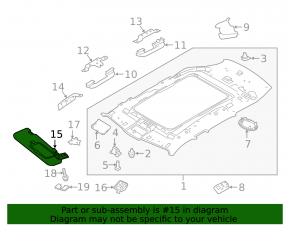 Right visor for Land Rover Range Rover Velar 18-23 black